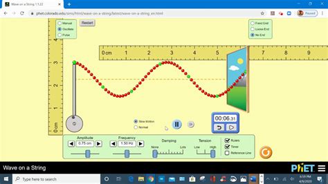 Waves on a string and wave interference virtual labs. LESSON 9 - PHET SIMULATION WAVE ON A STRING - YouTube