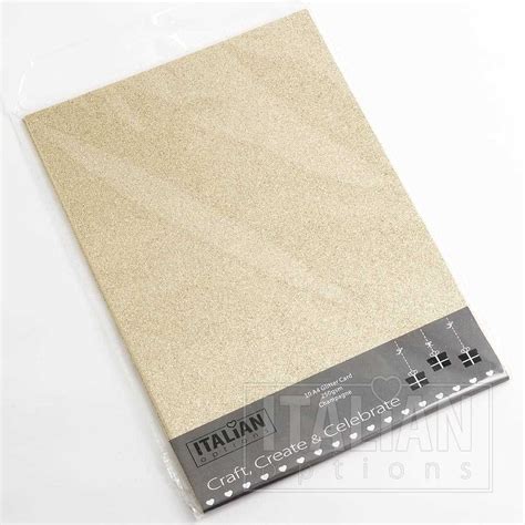 250 Gsm A4 Champagne Glitter Card 10 Pack Italian Options