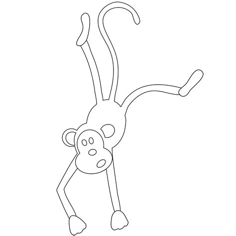 Monkey Black And White Monkey Outline Clip Art Wikiclipart