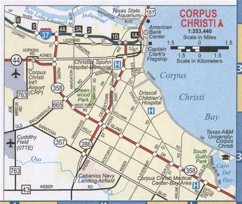 Corpus Christi TX roads map