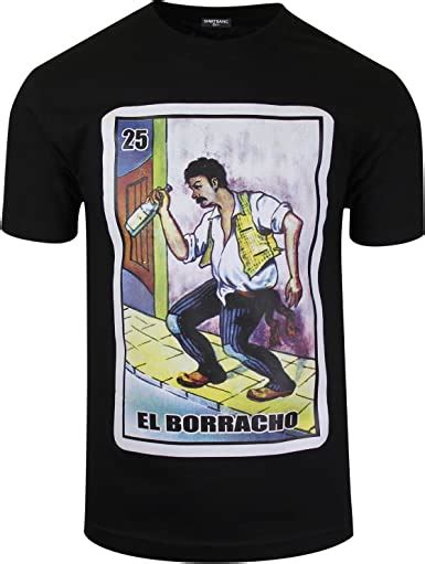 Shirtbanc Mens Borracho Loteria Funny Drinking Shirt Xl