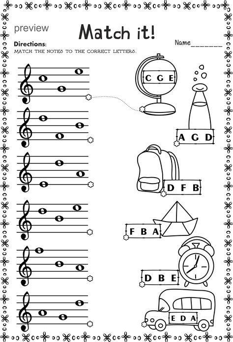 Music Note Kindergarten Worksheet