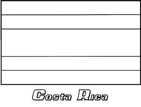 Bandeira Costa Rica Para Colorir