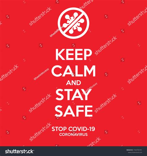 Keep Calm Stay Safe Poster Prevent Stock Vector Royalty Free