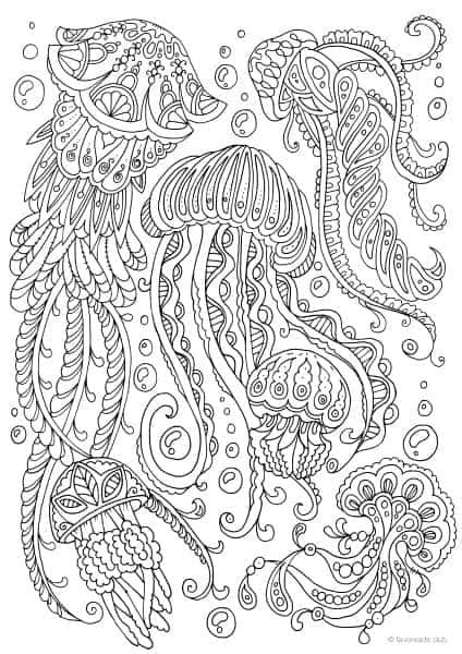 Some of the coloring page names are goku ultra instinct form dragon ball by metodz on deviantart ultra instinct goku lineart by pj masks coloring pages black and white. Ocean Life - Jellyfish - Printable Adult Coloring Pages ...