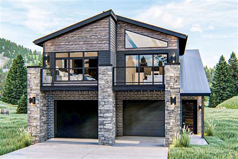 Modern Mountain 2 Bed Carriage House Plan 62836dj Architectural