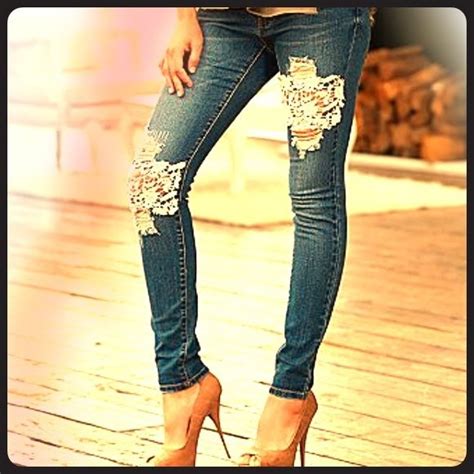 Lacecrochet Patched Jeans Patched Jeans Jeans Wear Jeans