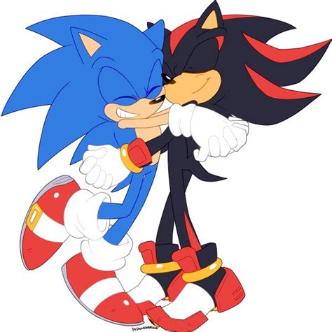 Comm Sonic And Shadow Hug By Drawloverlala On Deviantart Sonic And