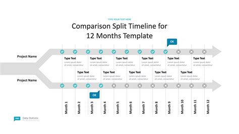 Comparison Split Timeline For 12 Months Template Free
