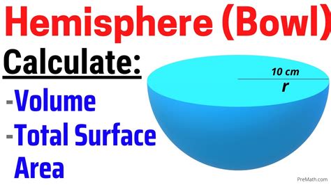 How To Find The Volume And Total Surface Area Of A Hemisphere Bowl