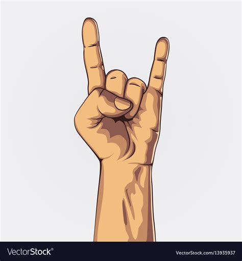 Hand In Rock Sign Royalty Free Vector Image Vectorstock