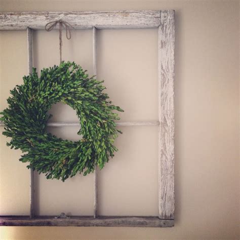 Old window with Boxwood wreath. Love! | Boxwood wreath decor, Boxwood wreath, Decor