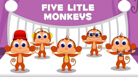 Cinco Pequeños Monos Canciones Infantiles Five Little Monkeys Rhymes
