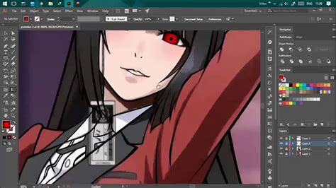 Create Anime Kakegurui Vector In Adobe Illustrator Mouse User
