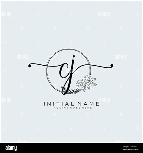 Initial Cj Beauty Monogram And Elegant Logo Design Stock Vector Image