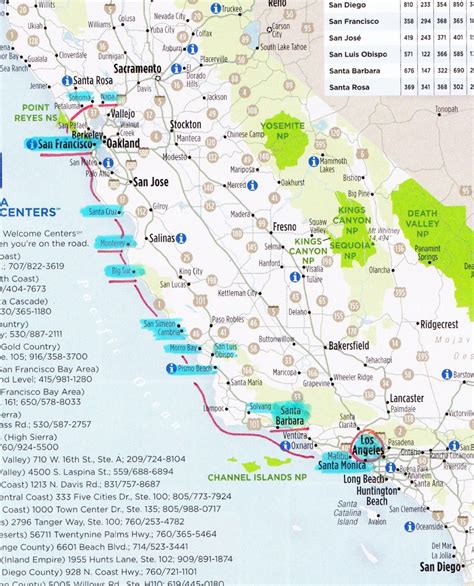California Coast Drive Map Printable Maps
