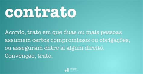 Contrato Dicio Dicionário Online De Português