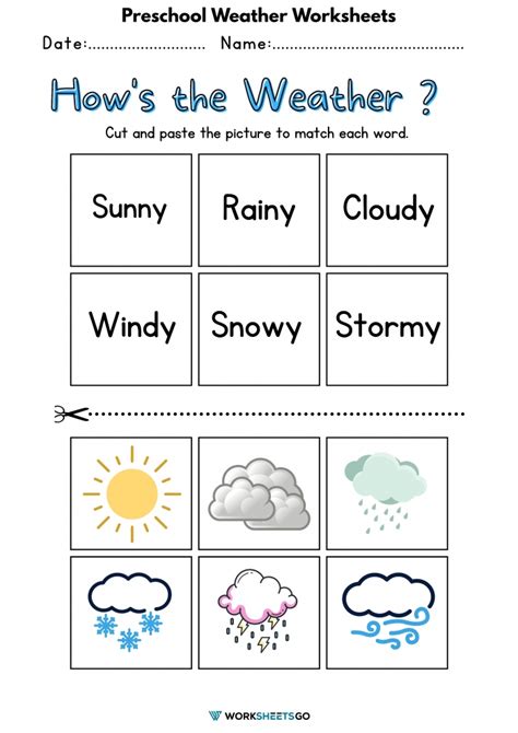 Preschool Weather Worksheets Worksheetsgo
