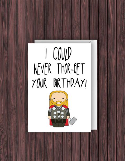 Thor Birthday Card Funny Birthday Card Marvel Birthday Card Etsy Uk Funny Birthday Cards