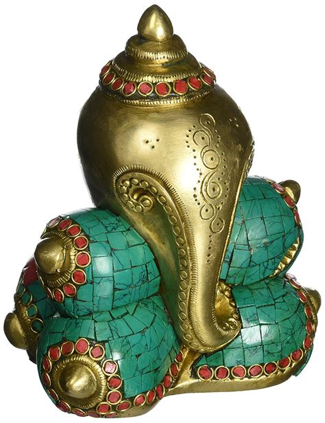 Inlaid Ganesha Conch Exotic India Art