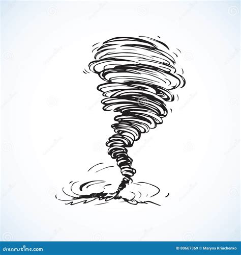 Tornado Vector Drawing Stock Vector Illustration Of Drawing 80667369