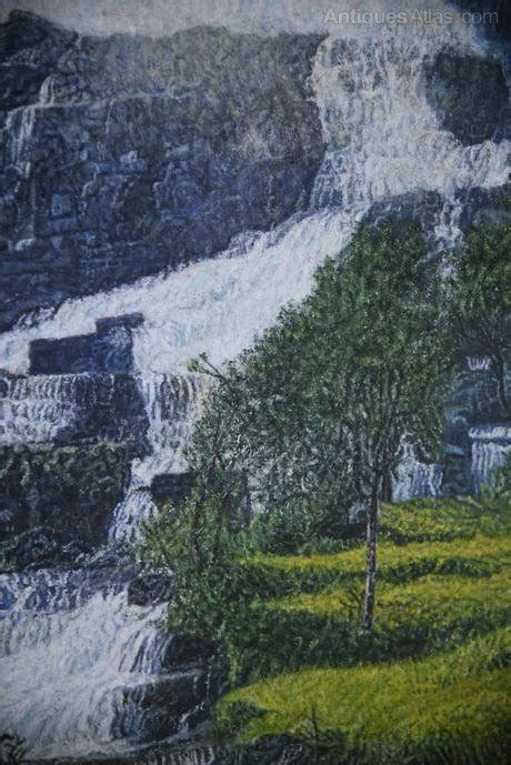 Antiques Atlas Large Waterfall Oil Painting