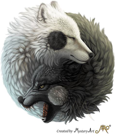 Yin Yang wolves by Sunima on DeviantArt in 2020 | Yin yang ...