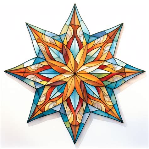 Premium Ai Image Brightly Colored Stained Glass Star Hanging On A