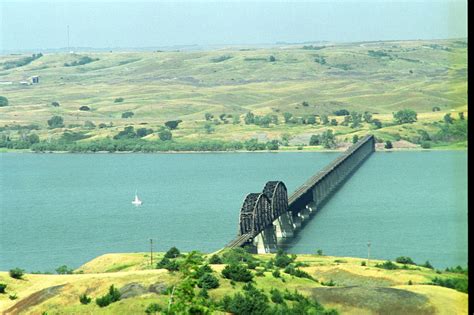 Rail Bridge Over The Missouri River River Missouri River Missouri