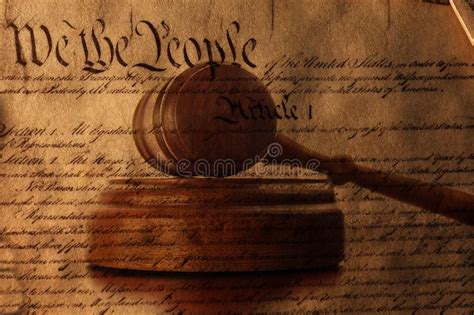 Constitution Over A Court Gavel Stock Photo Image Of States Lawyer