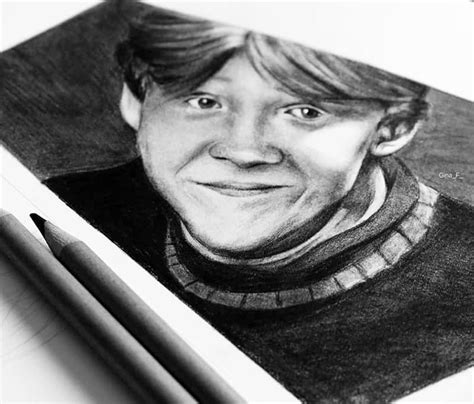 Stadtler non photo blue wooden pencil. Ron Weasley pencil drawing by Gina Friderici | No. 3326