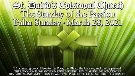 The Sunday Of The Passion Palm Sunday March 28 2021 Youtube