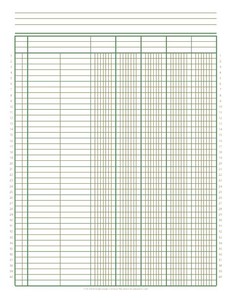 Free Printable 5 Column Ledger Paper Get What You Need For Free