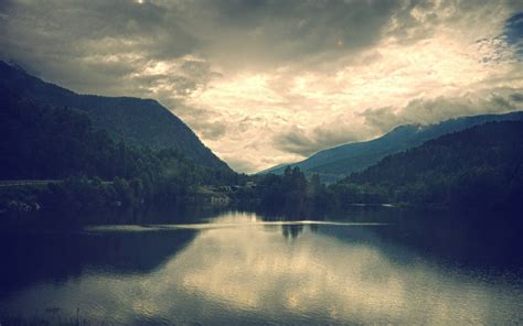 Wallpaper Sunlight Trees Landscape Forest Hill Lake Water