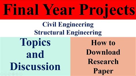 Final Year Projects For Civil Engineering Students Discussion And How