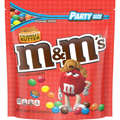 Mandms Peanut Butter Chocolate Candy 34 Oz Party Size Bag