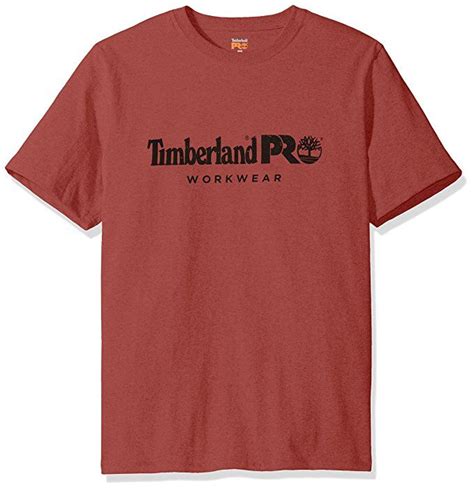 Affiliate Timberland Pro Mens Cotton Core Short Sleeve T Shirt Red