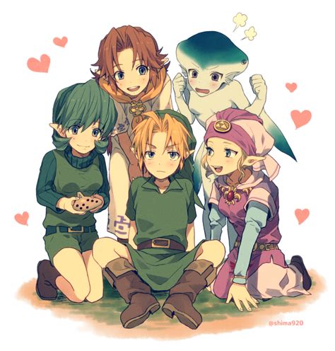 Link Princess Zelda Young Link Saria Malon And 2 More The Legend