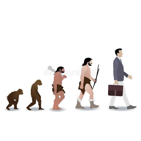 Human Evolution From Ape To Businessman Vector Monkey And Prehistoric