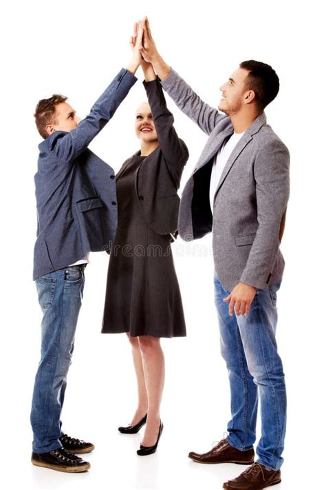 Business People Giving High Five Stock Photo Image Of Businessperson