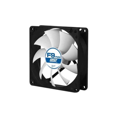 arctic f9 9 2cm pwm pst case fan black and white 9 blades fluid dynamic 6 year warranty