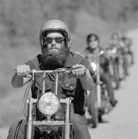 Beautiful Vintage Biker Photo Huge Full Thick Bushy Beard And