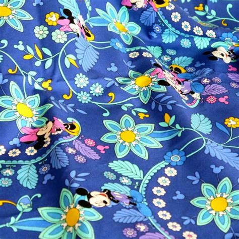 Vera Bradley Mickey And Minnie Mouse Disney Fabric Remnant 100 Cotton