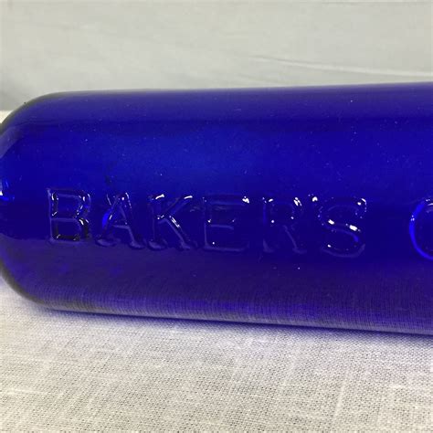Vintage Bakers Choice Glass Rolling Pin Cobalt Blue Rolling Pin