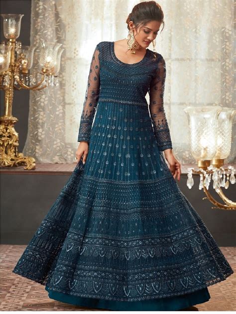 If you want an evening. blue gown in 2020 | Anarkali dress, Anarkali gown, Partywear