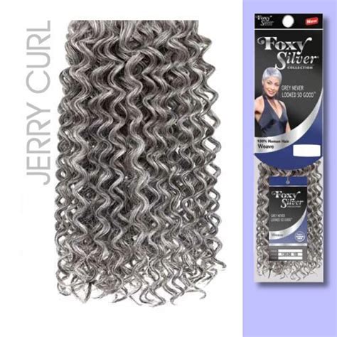 Foxy Silver Weave Salon Jerry Curl 10 Inch Human Hair Blend Weave