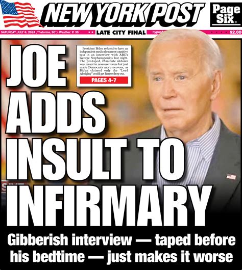 NY Post Cover for July 6, 2024 | New York Post