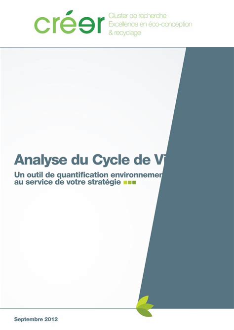 PDF Analyse Du Cycle De Vie PDF FileSeptembre Analyse Du Cycle De Vie Un Outil De