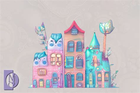 Whimsical Houses Graphic By Monica Johansen · Creative Fabrica