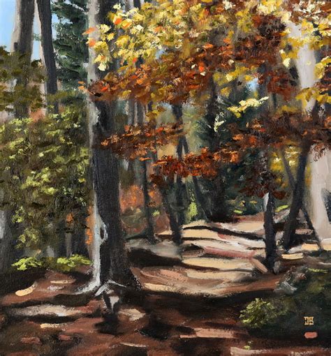 The Art Of Jeffrey Dale Starr Oil Painting Of Autumn Trail In New